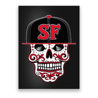 San Francisco Mexican Sugar Skull Design Bay Area Poster