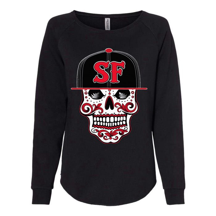 San Francisco Mexican Sugar Skull Design Bay Area Womens California Wash Sweatshirt