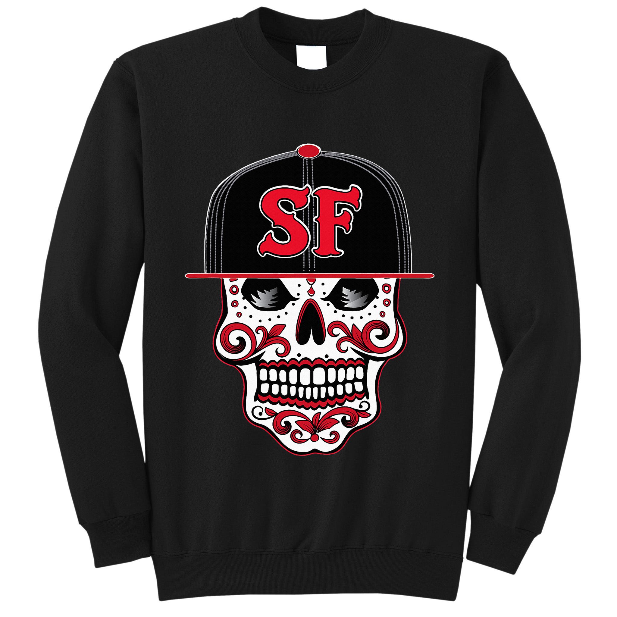 San Francisco Mexican Sugar Skull Design Bay Area Tall Sweatshirt