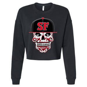 San Francisco Mexican Sugar Skull Design Bay Area Cropped Pullover Crew