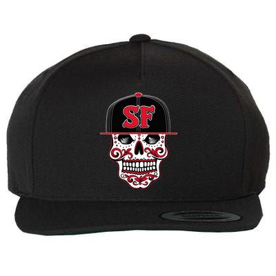 San Francisco Mexican Sugar Skull Design Bay Area Wool Snapback Cap