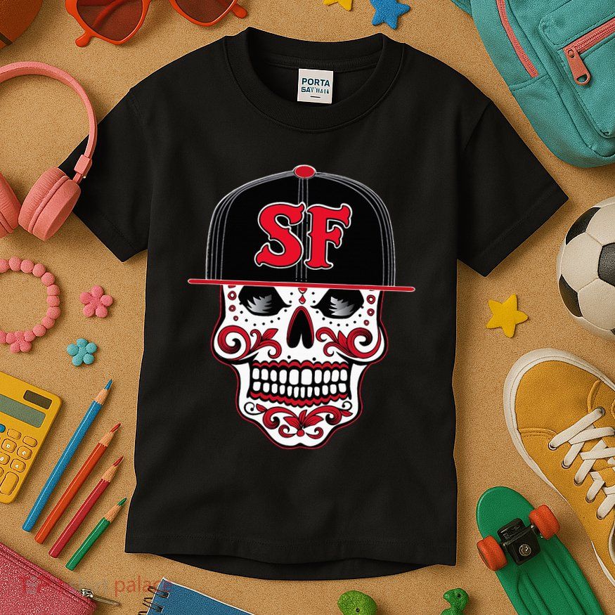 San Francisco Mexican Sugar Skull Design Bay Area Kids T-Shirt