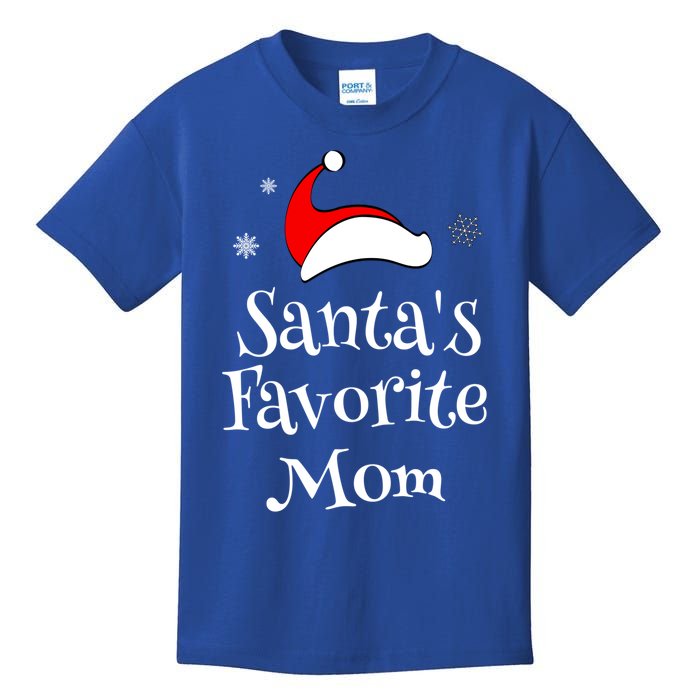 SantaS Favorite Mom Christmas Xmas Family Matching Holiday Gift Kids T-Shirt