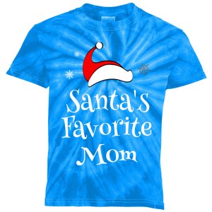 SantaS Favorite Mom Christmas Xmas Family Matching Holiday Gift Kids Tie-Dye T-Shirt