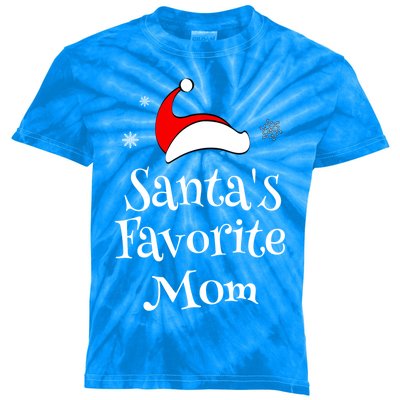 SantaS Favorite Mom Christmas Xmas Family Matching Holiday Gift Kids Tie-Dye T-Shirt