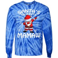 Santas Favorite Mamaw Christmas Gift Tie-Dye Long Sleeve Shirt