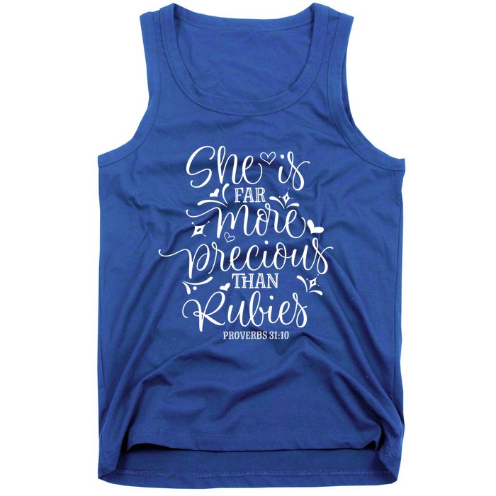 She's Far More Precious Than Jewel Bible Christian Religious Gift Tank Top