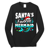 Santa's Favorite Mermaid Lover Christmas Xmas Funny Long Sleeve Shirt