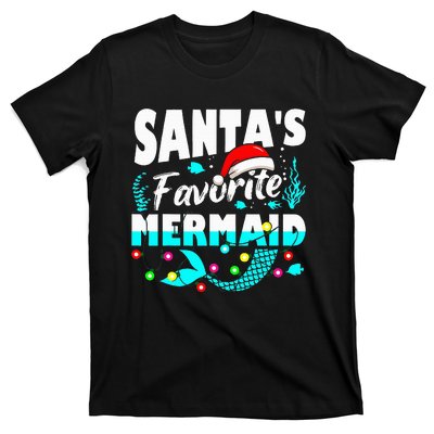 Santa's Favorite Mermaid Lover Christmas Xmas Funny T-Shirt