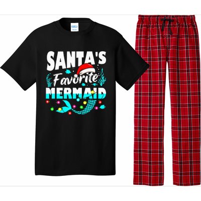 Santa's Favorite Mermaid Lover Christmas Xmas Funny Pajama Set