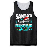 Santa's Favorite Mermaid Lover Christmas Xmas Funny Mesh Reversible Basketball Jersey Tank