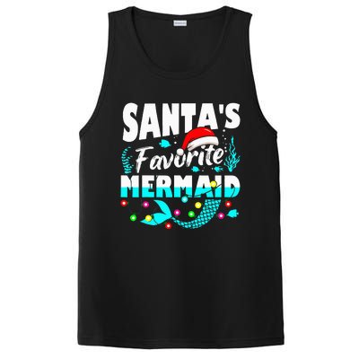 Santa's Favorite Mermaid Lover Christmas Xmas Funny PosiCharge Competitor Tank