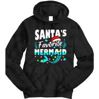 Santa's Favorite Mermaid Lover Christmas Xmas Funny Tie Dye Hoodie