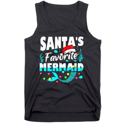 Santa's Favorite Mermaid Lover Christmas Xmas Funny Tank Top