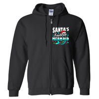 Santa's Favorite Mermaid Lover Christmas Xmas Funny Full Zip Hoodie