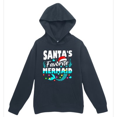 Santa's Favorite Mermaid Lover Christmas Xmas Funny Urban Pullover Hoodie