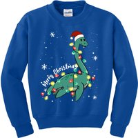 Snow Flakes Merry Christmas Plesiosaur Gift Kids Sweatshirt