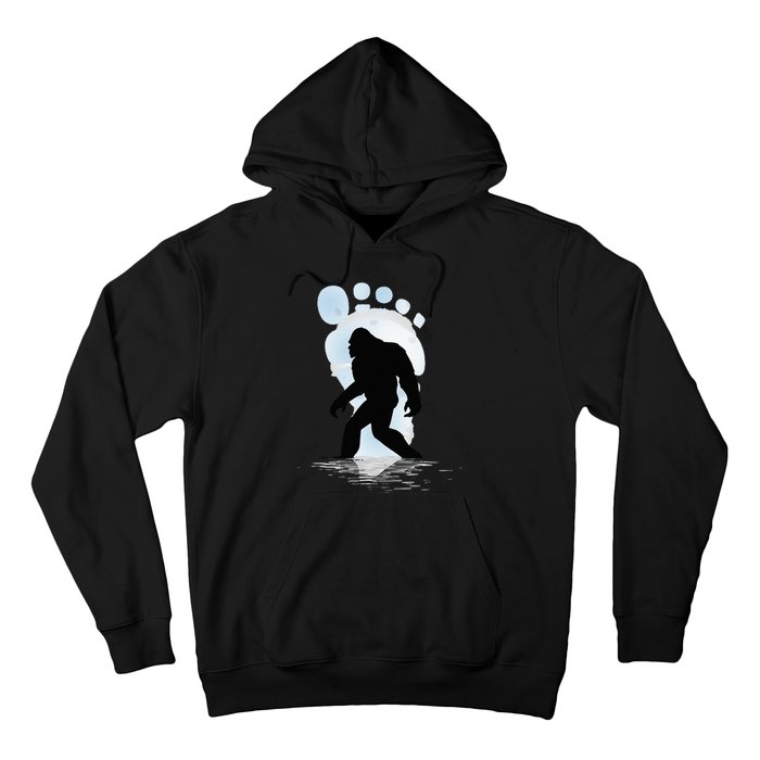 Sasquatch Footprint Moon Light Bigfoot Lovers Gifts Hoodie