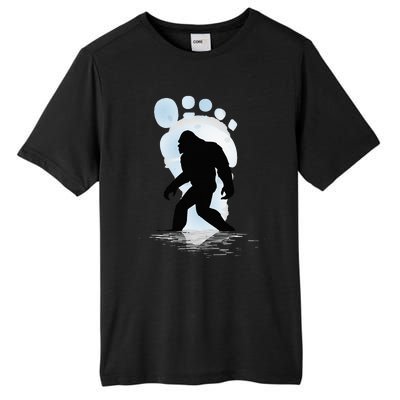 Sasquatch Footprint Moon Light Bigfoot Lovers Gifts Tall Fusion ChromaSoft Performance T-Shirt