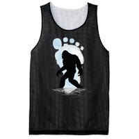 Sasquatch Footprint Moon Light Bigfoot Lovers Gifts Mesh Reversible Basketball Jersey Tank