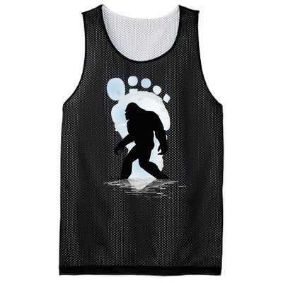 Sasquatch Footprint Moon Light Bigfoot Lovers Gifts Mesh Reversible Basketball Jersey Tank