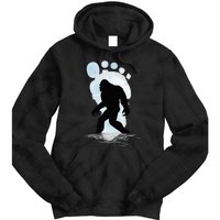 Sasquatch Footprint Moon Light Bigfoot Lovers Gifts Tie Dye Hoodie