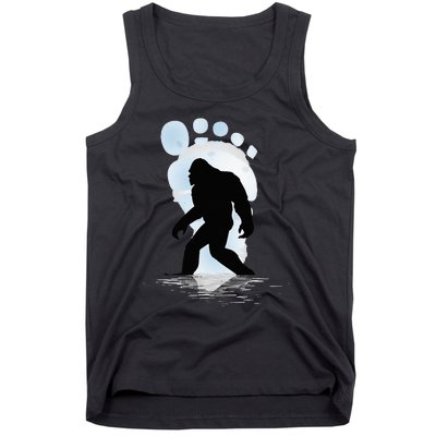 Sasquatch Footprint Moon Light Bigfoot Lovers Gifts Tank Top