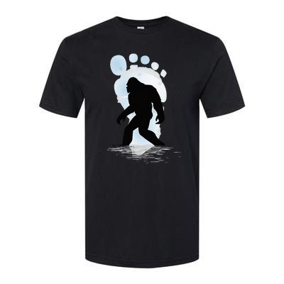 Sasquatch Footprint Moon Light Bigfoot Lovers Gifts Softstyle CVC T-Shirt