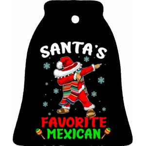 Santa's Favorite Mexican Christmas Holiday Mexico Funny Ceramic Bell Ornament