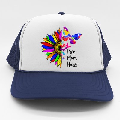 Sunflower Free Mom Hugs Butterfly Lgbt Pride Month Trucker Hat