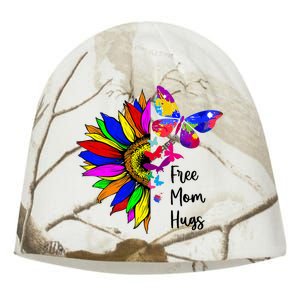 Sunflower Free Mom Hugs Butterfly Lgbt Pride Month Kati - Camo Knit Beanie