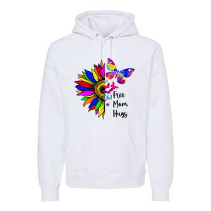 Sunflower Free Mom Hugs Butterfly Lgbt Pride Month Premium Hoodie