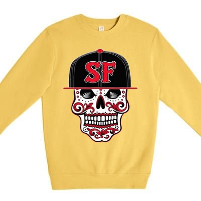 San Francisco Mexican Sugar Skull Design Bay Area Premium Crewneck Sweatshirt