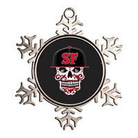 San Francisco Mexican Sugar Skull Design Bay Area Metallic Star Ornament