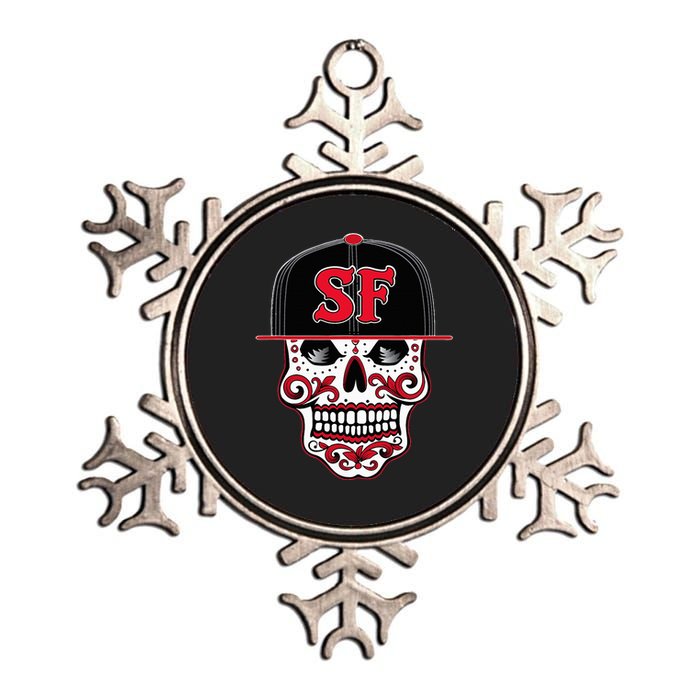 San Francisco Mexican Sugar Skull Design Bay Area Metallic Star Ornament