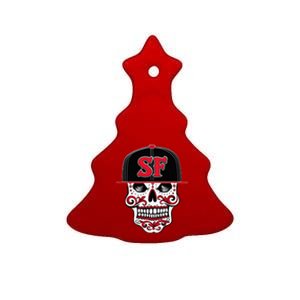 San Francisco Mexican Sugar Skull Design Bay Area Ceramic Tree Ornament