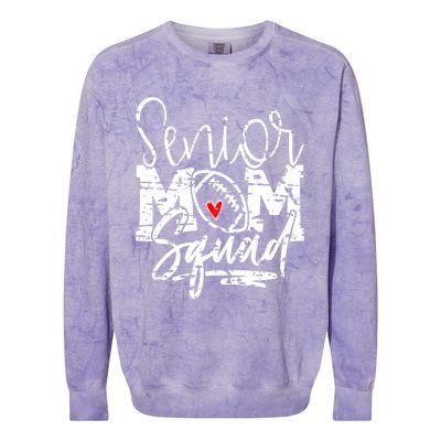 Senior Football Mom Squad Grunge Gift Colorblast Crewneck Sweatshirt