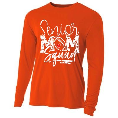 Senior Football Mom Squad Grunge Gift Cooling Performance Long Sleeve Crew