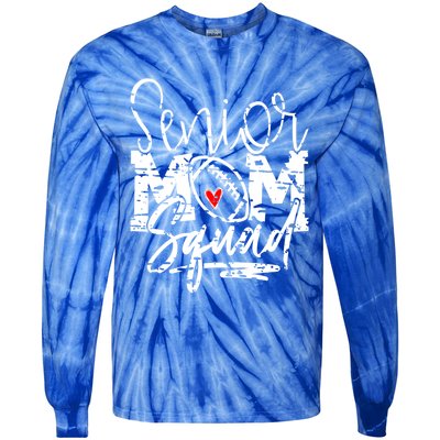 Senior Football Mom Squad Grunge Gift Tie-Dye Long Sleeve Shirt