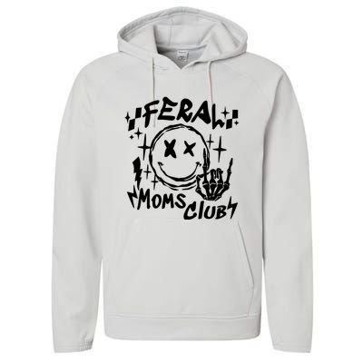 Somebodys Feral Mama Funny Mommy Performance Fleece Hoodie