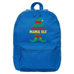 Santas Favorite Mama Elf Christmas Matching Holiday Gift 16 in Basic Backpack