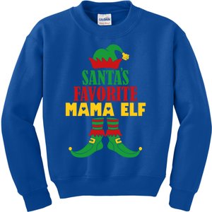 Santas Favorite Mama Elf Christmas Matching Holiday Gift Kids Sweatshirt