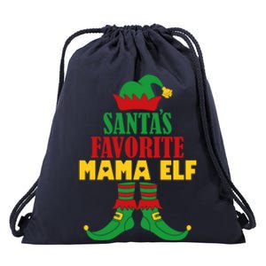 Santas Favorite Mama Elf Christmas Matching Holiday Gift Drawstring Bag