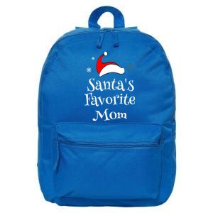 Santas Favorite Mom Christmas Xmas Family Matching Holiday Gift 16 in Basic Backpack