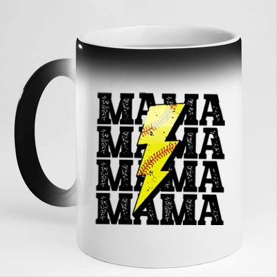 Softball Fan Mom 11oz Black Color Changing Mug