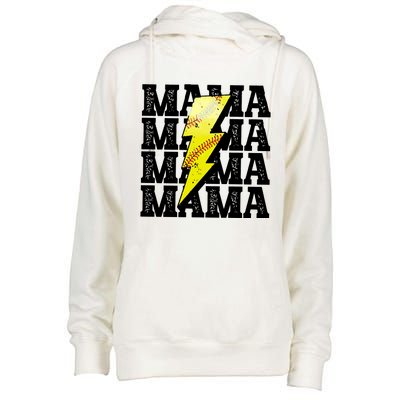 Softball Fan Mom Womens Funnel Neck Pullover Hood