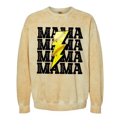 Softball Fan Mom Colorblast Crewneck Sweatshirt