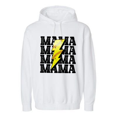 Softball Fan Mom Garment-Dyed Fleece Hoodie