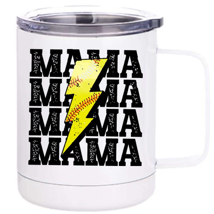 Softball Fan Mom 12 oz Stainless Steel Tumbler Cup