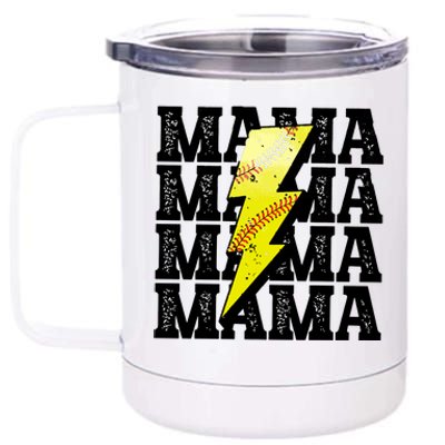 Softball Fan Mom 12 oz Stainless Steel Tumbler Cup